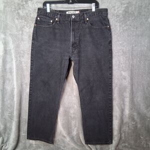 Y2K Levis 505 Regular Fit Straight Leg Mens 38x30 Inseam 28 Black Denim 2006